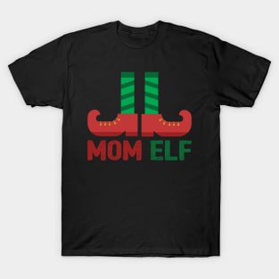 Mom Elf Matching Christmas Family Apparel T-Shirt